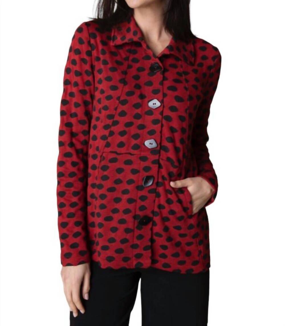 NEW HABITAT textured dot seamed pocket jacket in apple